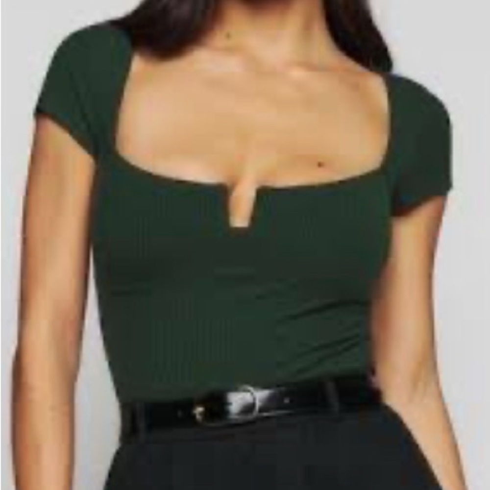 Reformation - Dark Green Ribbed Women's Top